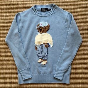 $398 Polo by Ralph Lauren Light Blue Bear Sweater